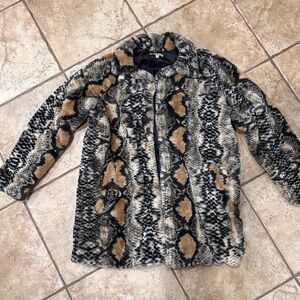 Democracy Faux Fur Python Coat Size M Gorgeous And Luxe Pimp Coat